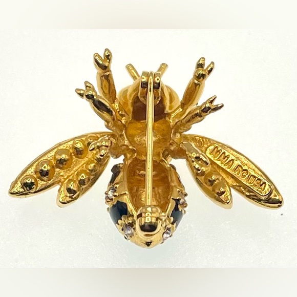 Signed MMA British Collection 24K Gold Plated Faberge Bumble Bee Brooch Pin - Picture 9 of 11